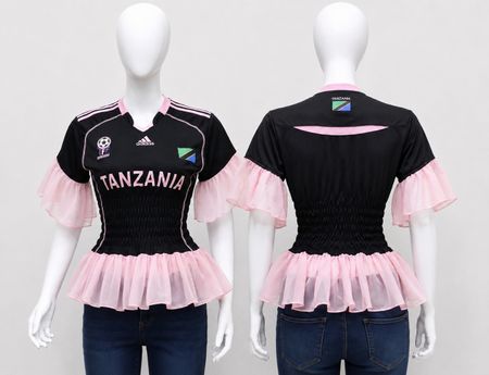 CR1723 UPCYCLED RUFFLE JERSEY TOP