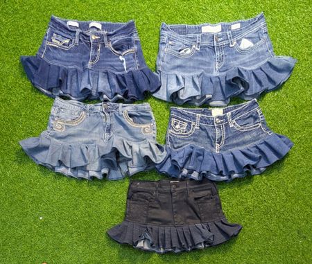 5854 - Jupes en denim mini upcyclées sans marque