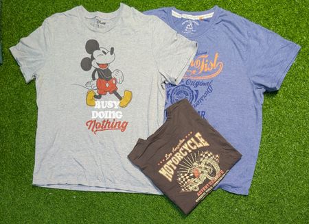 5855 - Vintage Style T-Shirts mit halben Ärmeln und Aufdruck