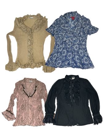 Y2K ruffle Blouse | V-T487