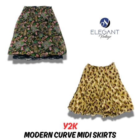 Y2K Modern Curve Midi Skirts - EV0664