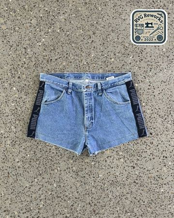 Upcycled Denim Reebok Nike Adidas Shorts 15 pieces *