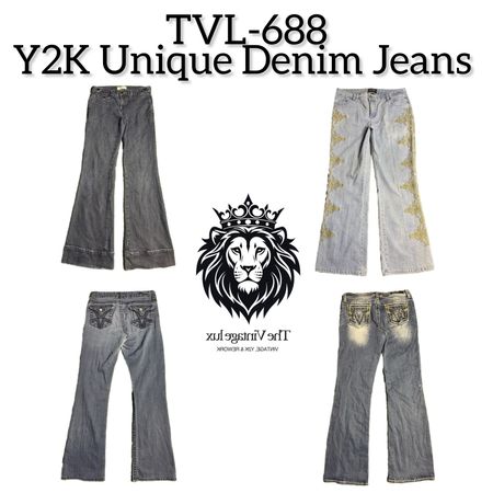 Y2k Unique Denim Jeans (TVL-688)