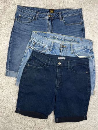 Mix branded denim short