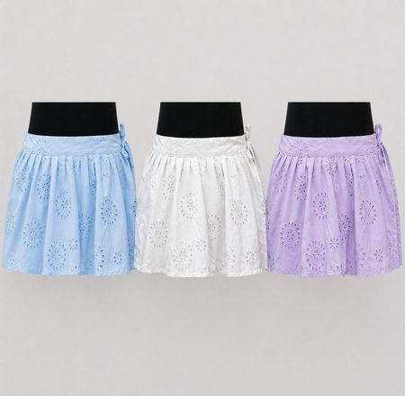 CR1728 Upcycled Eyelet Wrap Mini Skirt