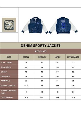 Upcycled Denim Varsity Jacket 20 pieces *