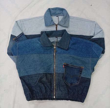 CR8756 UPCYCLED LEVI'S CROP JACKETS