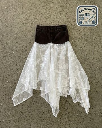 Upcycled Corduroy Lace Skirt 25 pieces *