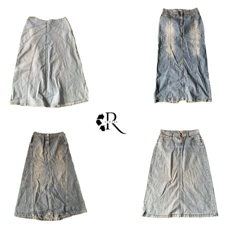 Y2K Era Cyber Girl Denim Midi Skirt RW2041