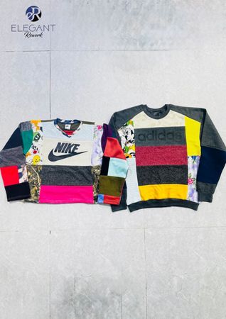 UPCYCLED Adidas & Nike Patchwork Sweatshirt - EVR0604