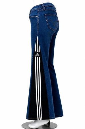 CR1735 UPCYCLED SPORT FLARE DENIM JEANS