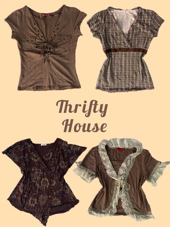 Y2k Earthy Tones Mix Tops(TH/434)