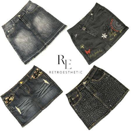 Y2K Paris Hilton Era Girl Denim Mini Skirts RE-3313