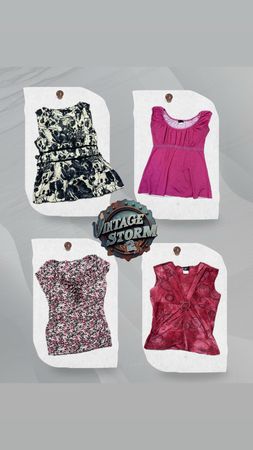 Y2K Monochrome Poly Blouse