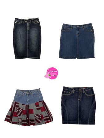 Y2k Italian girl denim midi skirts