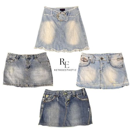 Y2k NYC IT GIRL DENIM MINI SKIRTS RE-3309