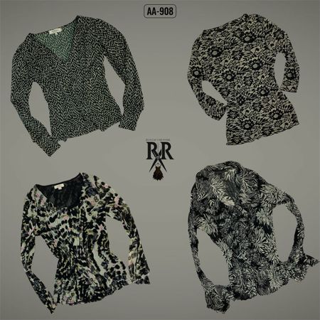 Y2K White & Black Full Sleeve Tops (AA-908)