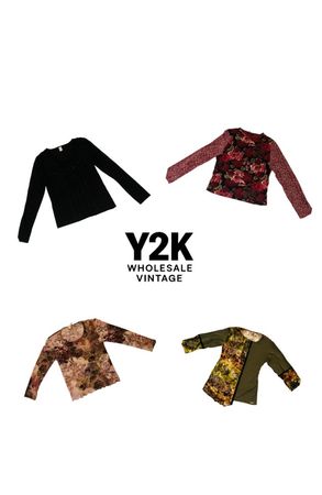 Y2K European Mesh Long sleep Tops (YWV32)