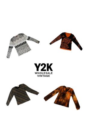 Y2K European Mesh Long sleep Tops (YWV34)