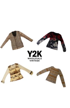 Y2K European Mesh Long sleep Tops (YWV35)