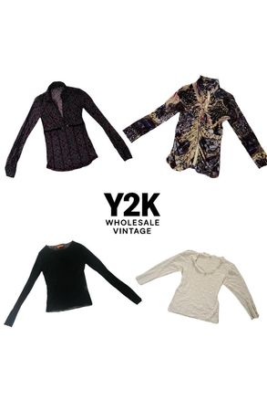 Y2K European Mesh Long sleep Tops (YWV36)
