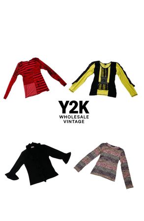Y2K European Mesh Long sleep Tops (YWV39)