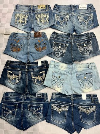 R537 Upcycled Ladies Embellished Sexy Hot Shorts