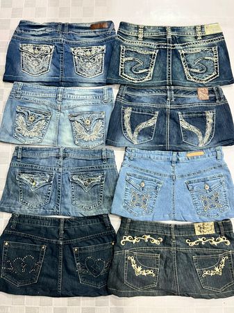 R540 Upcycled Ladies Embellished Micro Mini Skirts