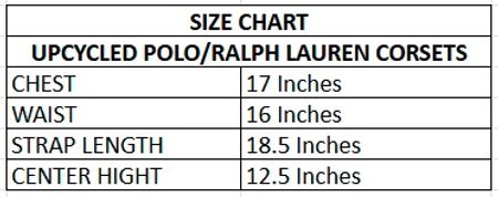 HD1481 Ladies Upcycled Ralph Lauren/Polo Corsets