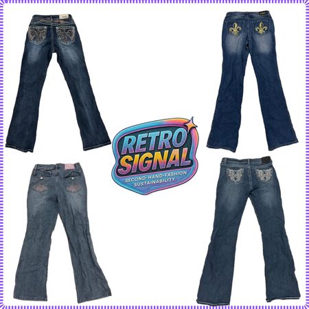 Y2K McBling Bootcut Jeans (RS-525)