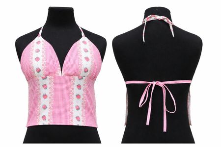 CR1748 UPCYCLED HALTER TIE-BACK TOP