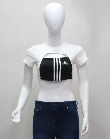CR1765 Upcycled Cut-Out Crop Top