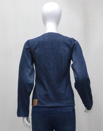 CR1775 Upcycled Denim Fitted Jacket