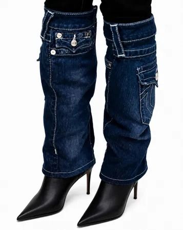CR1786 Upcycled Denim Heel Boot Covers