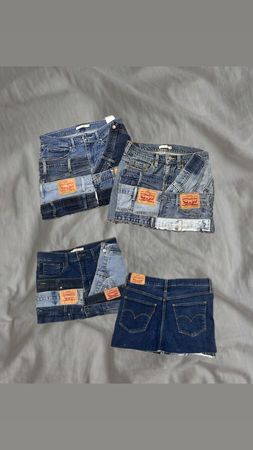 Upcycled Levi’s denim skirts