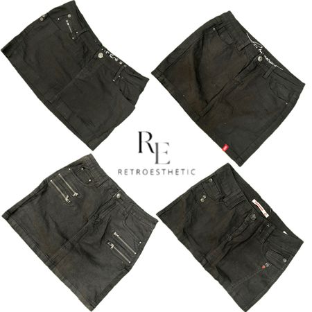 Y2K NYC IT GIRL DENIM MINI BLACK SKIRT RE-3319