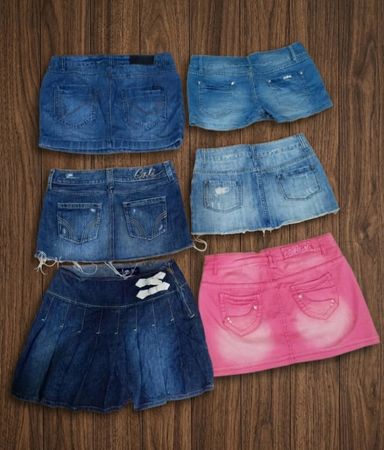 Saia Micro Jeans de Cintura Baixa Vintage Lote (MSK-196)