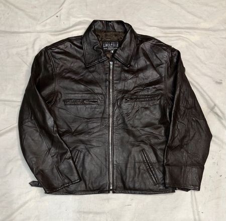 VINTAGE ITALIAN STYLE LEATHER BLOUSON STRAIGHT JCKETS