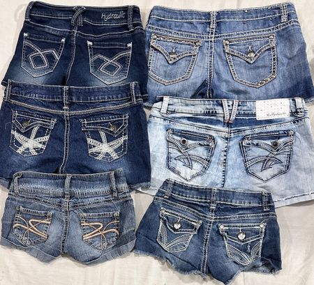 Y2k embellished sexy denim shorts (626)