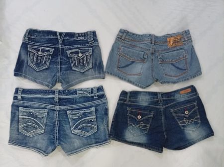 CR8808  UPCYCLED Y2K MINI DENIM SHORTS