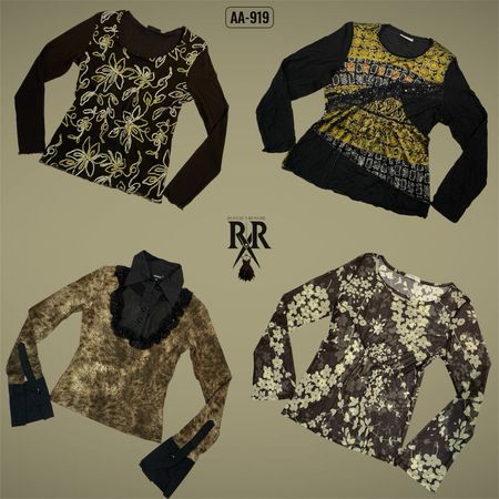 Y2K Earthy Tone Full Sleeve Tops (AA-919)