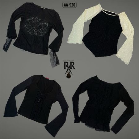 Y2K Black Gothic Full Sleeves Tops (AA-920)