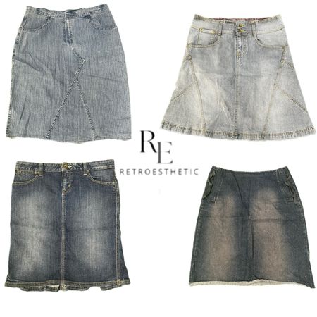 Y2K NATURAL VIBE GIRL DENIM MIDI SKIRT RE-3327