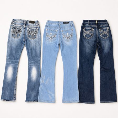 Y2K Embellished  Embroidered Bootcut Jeans