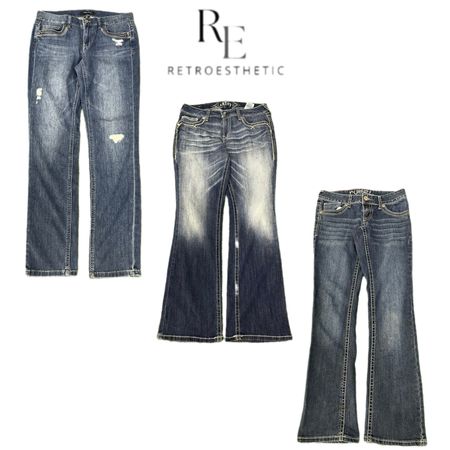 Y2K Paris Hilton Era Girl Denim Jeans RE-3332