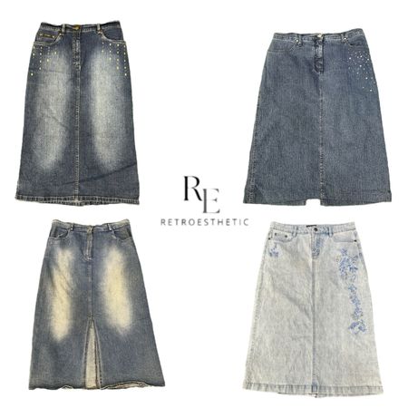 Y2K PARIS HILTON ERA GIRL DENIM MAXI SKIRTS RE-3333