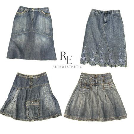 Y2k NYC IT GIRL DENIM MIDI SKIRT RE-3334