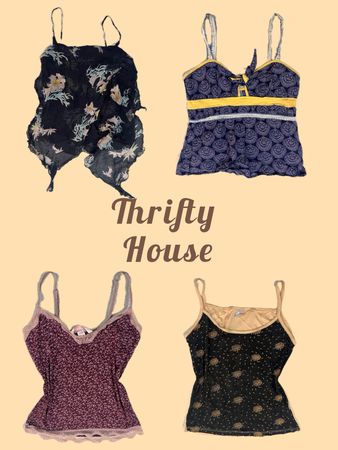Y2k Retro Glam Cami Tops(TH/438)