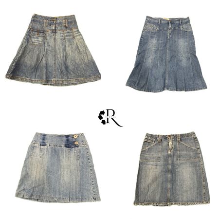Y2K PARIS HILTON ERA GIRL DENIM MIDI SKIRTS RW-2051