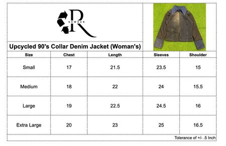 Y2K Upcycled 90’s Collar Denim Jacket (Woman’s)